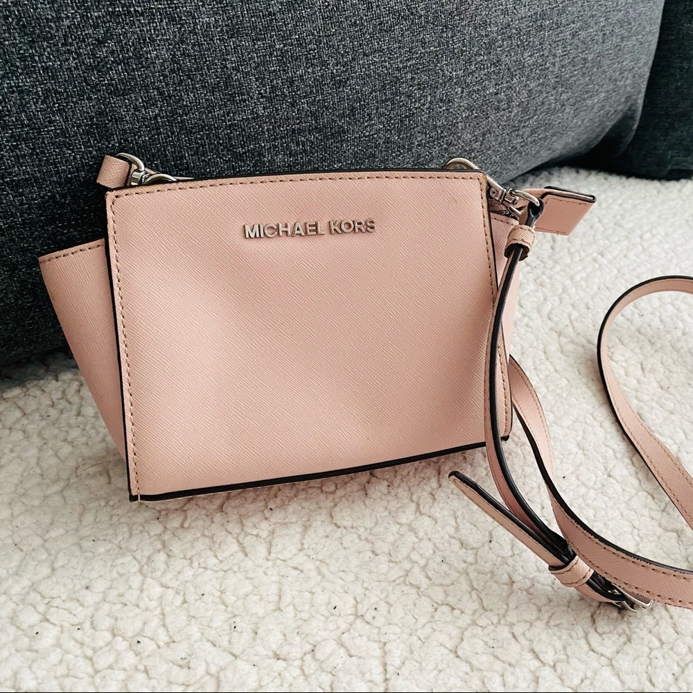 Michael Kors Small Pink Leather Crossbody Bag